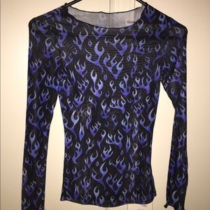 Blue flame Mesh Top